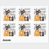 Cat Lady Funny Schattige Art Typografie Sticker (Vel)