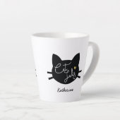 Cat Lady Gepersonaliseerd Latte Mok (Rechterhoek)