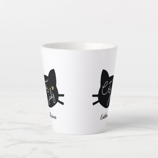 Cat Lady Gepersonaliseerd Latte Mok (Voorkant)