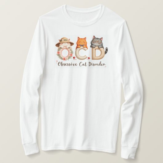 Cat Lady Gift - Obsessieve Kattenstoornis T-shirt (Design voorkant)