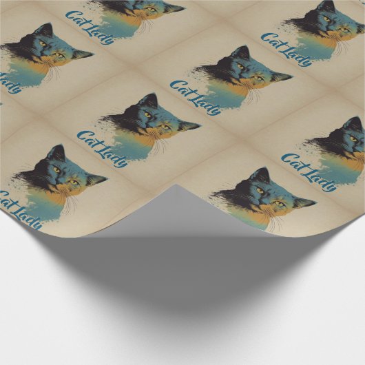 Cat Lady Gift Wrapping Paper Cadeaupapier (Hoek)