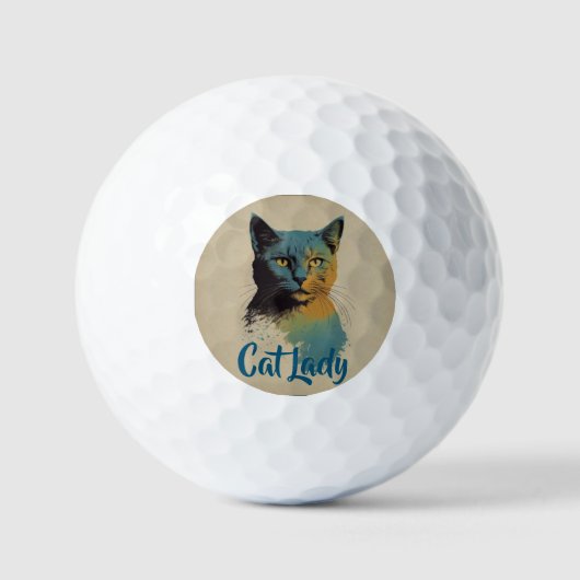 Cat Lady golfbal Golfballen (Voorkant)