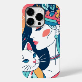 Cat Lady grafische illustratie Case-Mate iPhone 14 Pro Hoesje