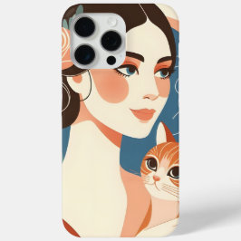 Cat Lady grafische illustratie iPhone 15 Pro Max Hoesje