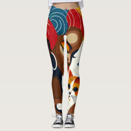 Cat Lady grafische illustratie Leggings
