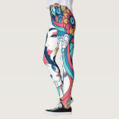 Cat Lady grafische illustratie Leggings (Links)