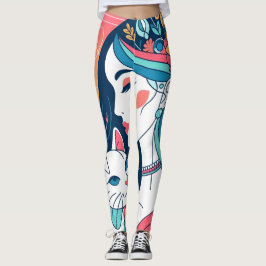 Cat Lady grafische illustratie Leggings
