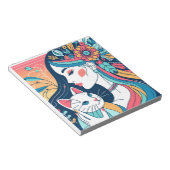 Cat Lady grafische illustratie Notitieblok (Schuin)