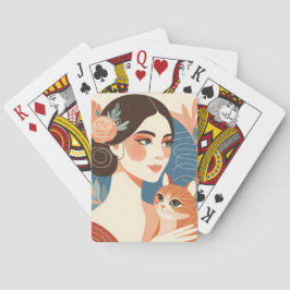 Cat Lady grafische illustratie Pokerkaarten