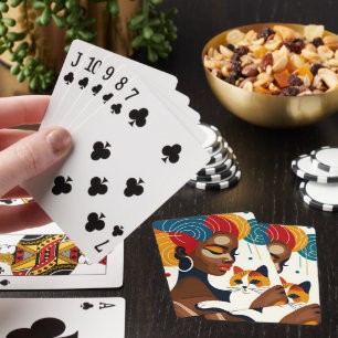 Cat Lady grafische illustratie Pokerkaarten