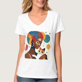Cat Lady grafische illustratie T-shirt