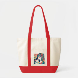 Cat Lady grafische illustratie Tote Bag
