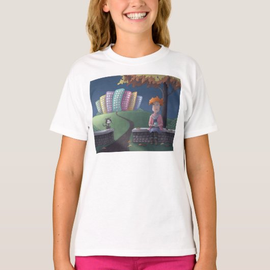 Cat Lady in het park T-Shirt (Voorkant)