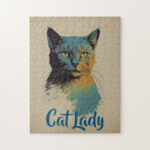 Cat Lady Jigzaag Puzzle Legpuzzel (Verticaal)