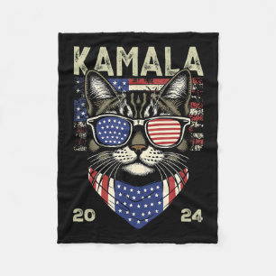 Cat Lady Kamala-harris 2024 Amerikaanse vlag Schat Fleece Deken