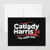 Cat Lady Kamala Harris 2024 Ik ben bij haar Briefkaart (Voorkant / Achterkant)
