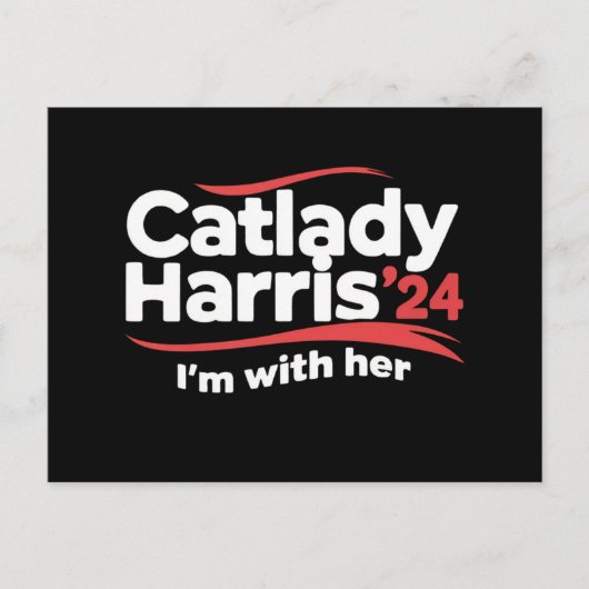 Cat Lady Kamala Harris 2024 Ik ben bij haar Briefkaart (Voorkant)