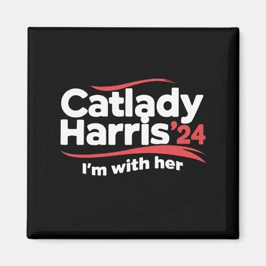 Cat Lady Kamala Harris 2024 Ik ben bij haar Magneet (Voorkant)