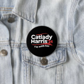 Cat Lady Kamala Harris 2024 Ik ben bij haar Ronde Button 7,6 Cm (In situ)