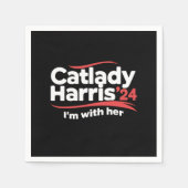 Cat Lady Kamala Harris 2024 Ik ben bij haar Servet (Voorkant)