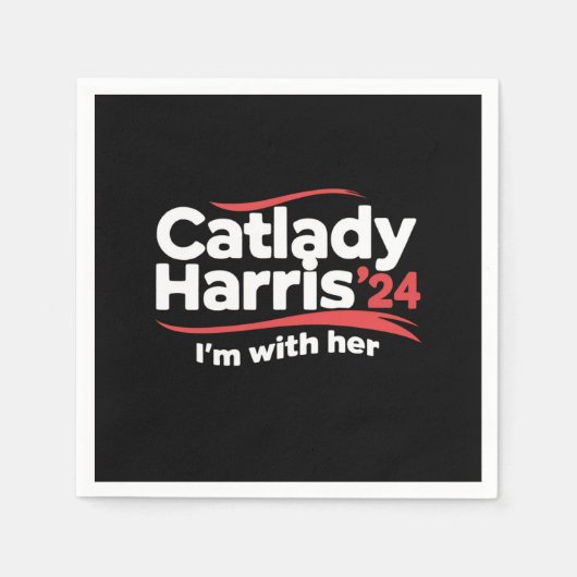 Cat Lady Kamala Harris 2024 Ik ben bij haar Servet (Voorkant)
