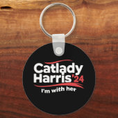 Cat Lady Kamala Harris 2024 Ik ben bij haar Sleutelhanger (Voorkant)