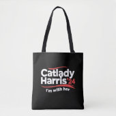 Cat Lady Kamala Harris 2024 Ik ben bij haar Tote Bag (Voorkant)
