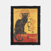 Cat Lady Kamala Le Chat Noir Grappige Stemming Fleece Deken (Voorkant)