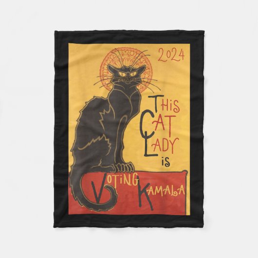 Cat Lady Kamala Le Chat Noir Grappige Stemming Fleece Deken (Voorkant)