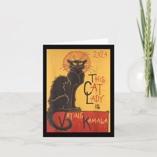 Cat Lady Kamala Le Chat Noir Grappige Stemming Kaart (Voorkant)