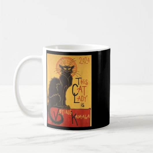 Cat Lady Kamala Le Chat Noir Grappige Stemming Koffiemok (Links)