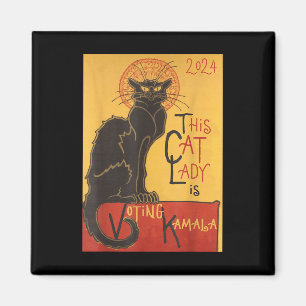 Cat Lady Kamala Le Chat Noir Grappige Stemming Magneet
