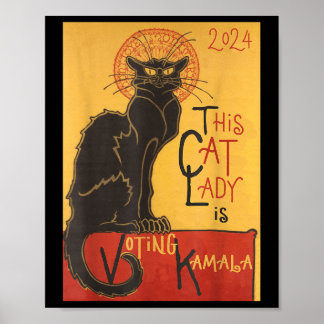 Cat Lady Kamala Le Chat Noir Grappige Stemming Poster