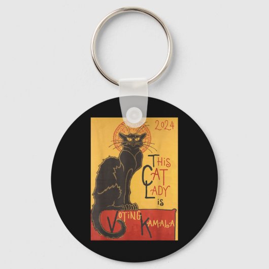Cat Lady Kamala Le Chat Noir Grappige Stemming Sleutelhanger (Voorkant)