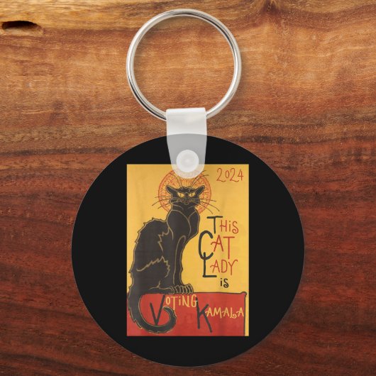 Cat Lady Kamala Le Chat Noir Grappige Stemming Sleutelhanger (Voorkant)