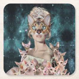 Cat Lady Kartonnen Onderzetters