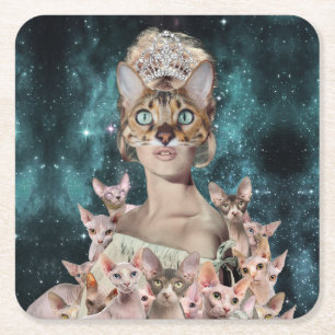 Cat Lady Kartonnen Onderzetters