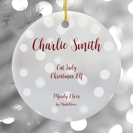 Cat Lady Kerst Elf Keramisch Ornament