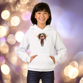 Cat Lady Kerst Elf Meisje Hoodie
