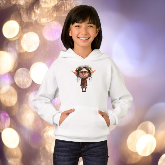 Cat Lady Kerst Elf Meisje Hoodie