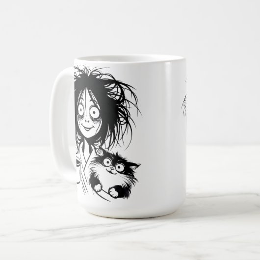 Cat Lady koffie mok 15oz (Voorkant links)