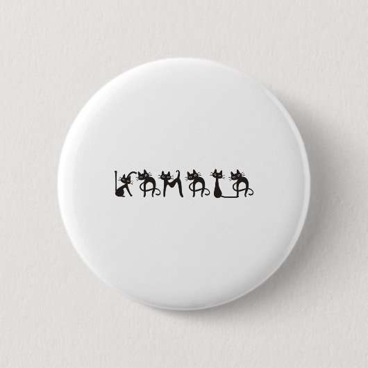 Cat Lady Leuke Kinderloze Kattendames voor Harris Ronde Button 5,7 Cm (Voorkant)