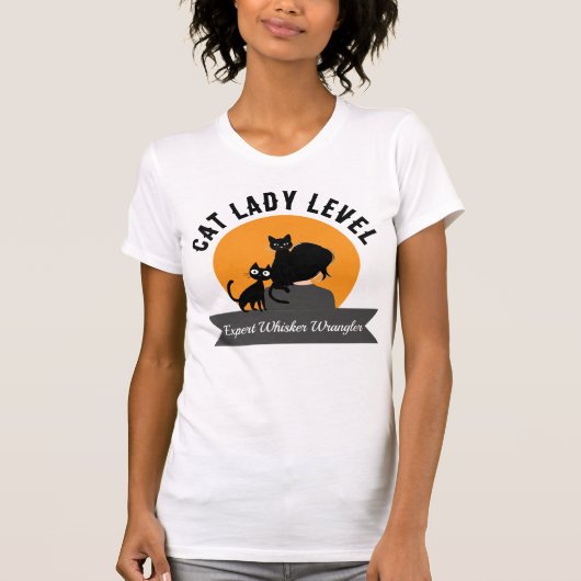 Cat Lady Level Expert Whisker Wrangler  T-shirt (Voorkant)