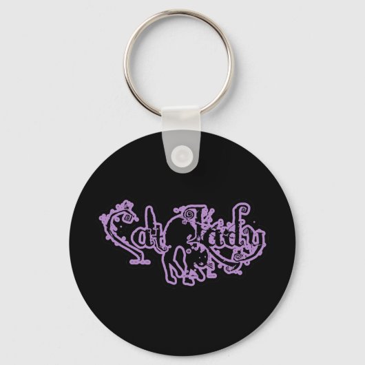 Cat Lady Paars Sleutelhanger (Voorkant)
