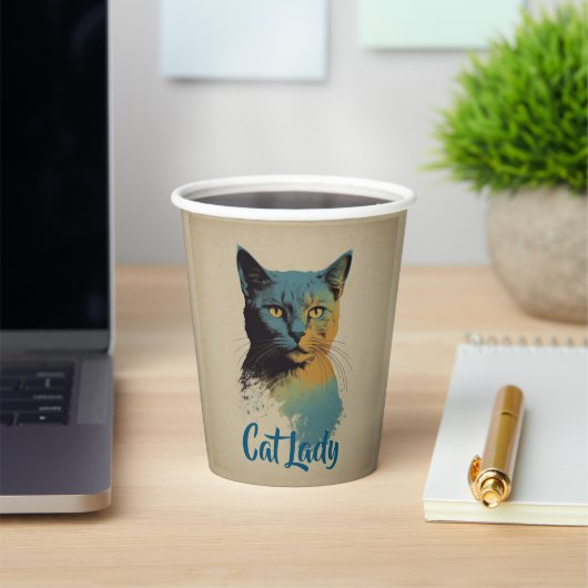 Cat Lady Papieren beker (Insitu)