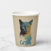 Cat Lady Papieren beker (Achterkant)