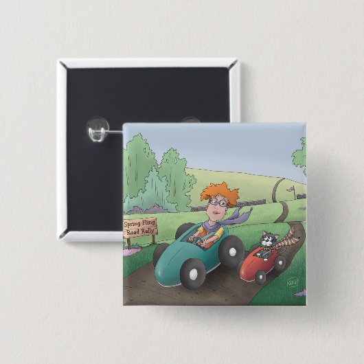 Cat Lady Road Rally Button (Voorkant /achterkant)