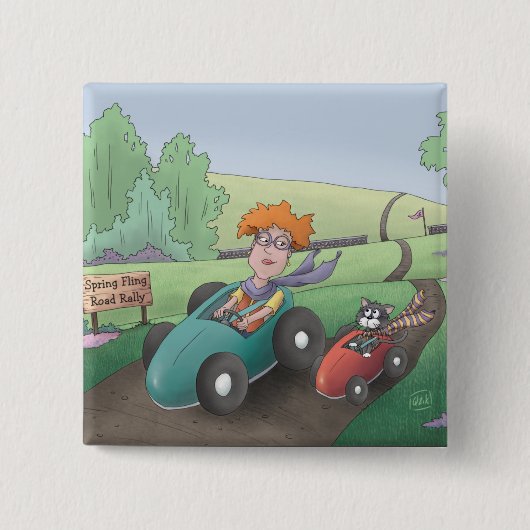 Cat Lady Road Rally Button (Voorkant)