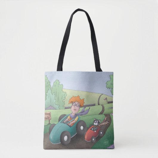 Cat Lady Road Rally Canvas tas (Voorkant)