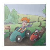 Cat Lady Road Rally Ceramic Tile Tegeltje (Voorkant)